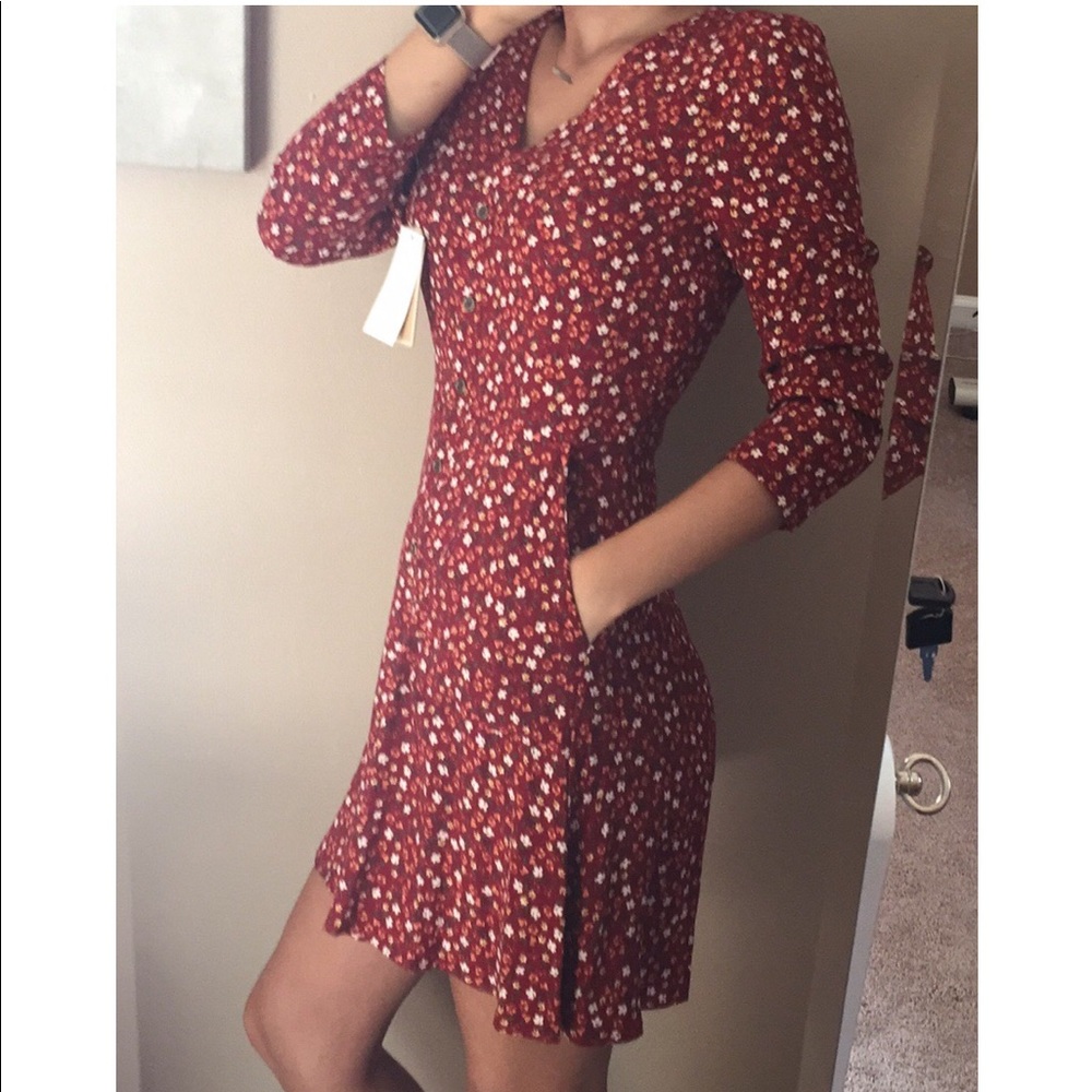 🍁🥀Copper Key Floral Dress